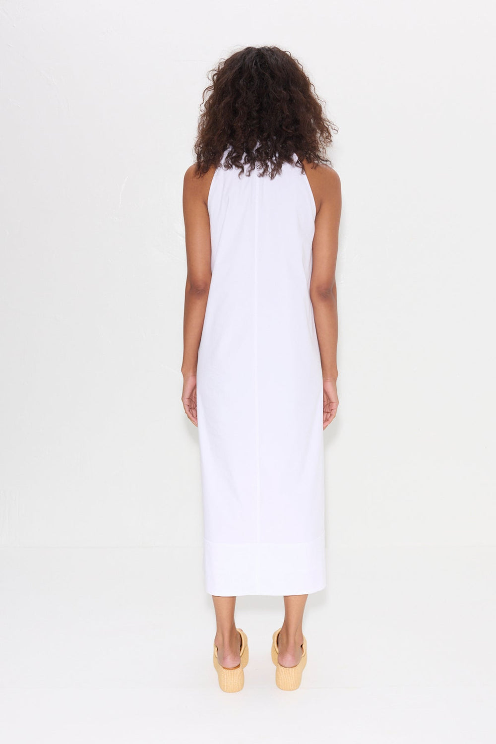 Nava Poplin Midi Dress | Simon Miller MACADAMIA
