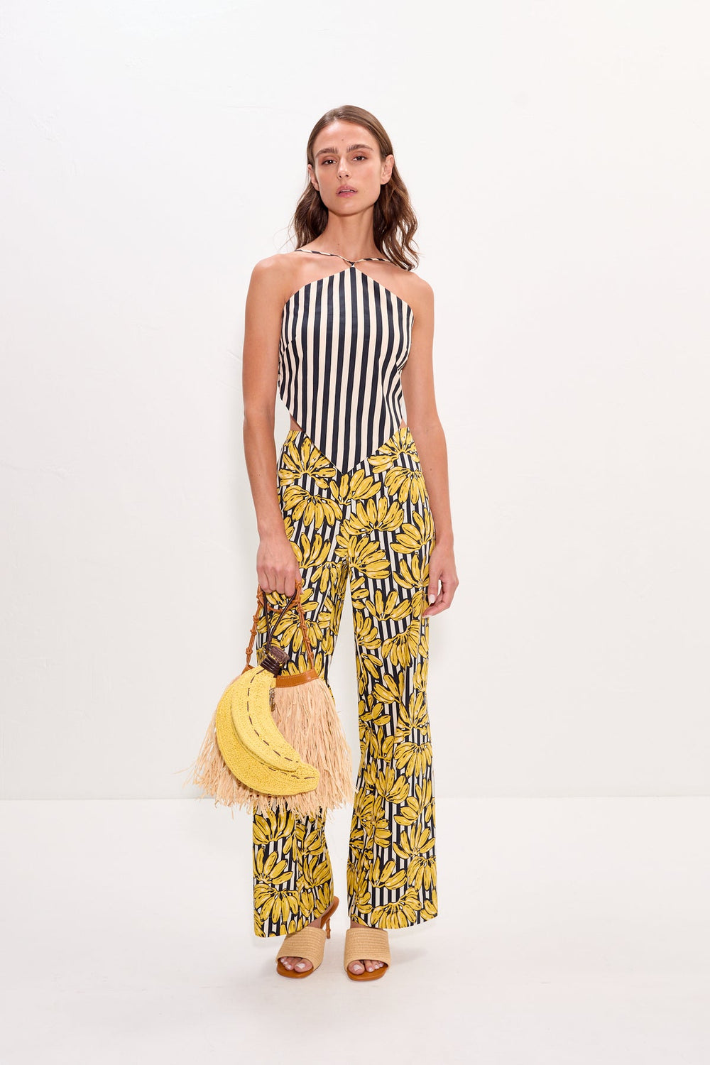 Pia Poplin Pant | Simon Miller Banana Stripe