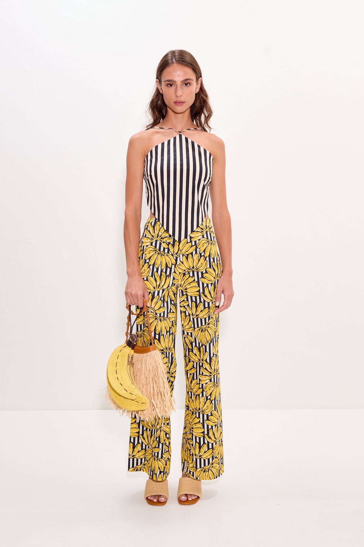 Pia Poplin Pant | Simon Miller Banana Stripe