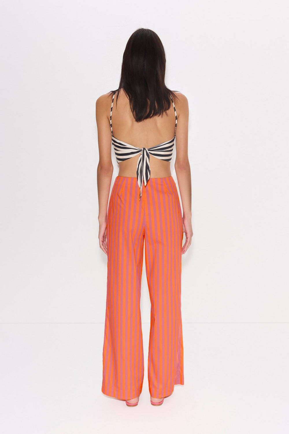 Kit Poplin Tie Top | Simon Miller BLACK/WHITE STRIPE
