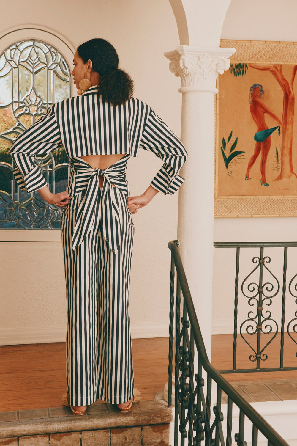 Loch Striped Poplin Button Up | Simon Miller BLACK/WHITE STRIPE