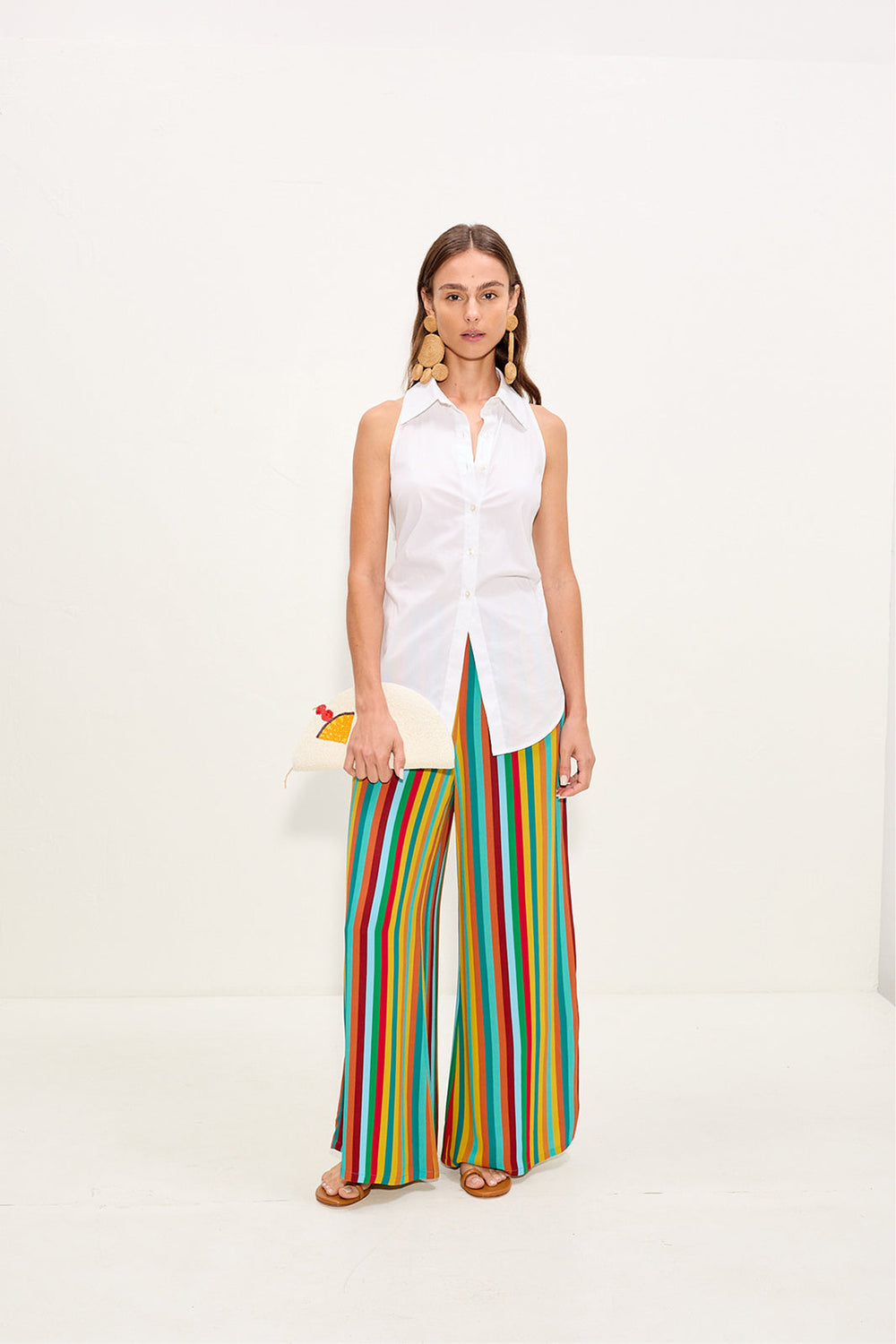 Loch Sleeveless Poplin Button Up | Simon Miller MACADAMIA
