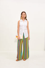 Loch Sleeveless Poplin Button Up | Simon Miller MACADAMIA