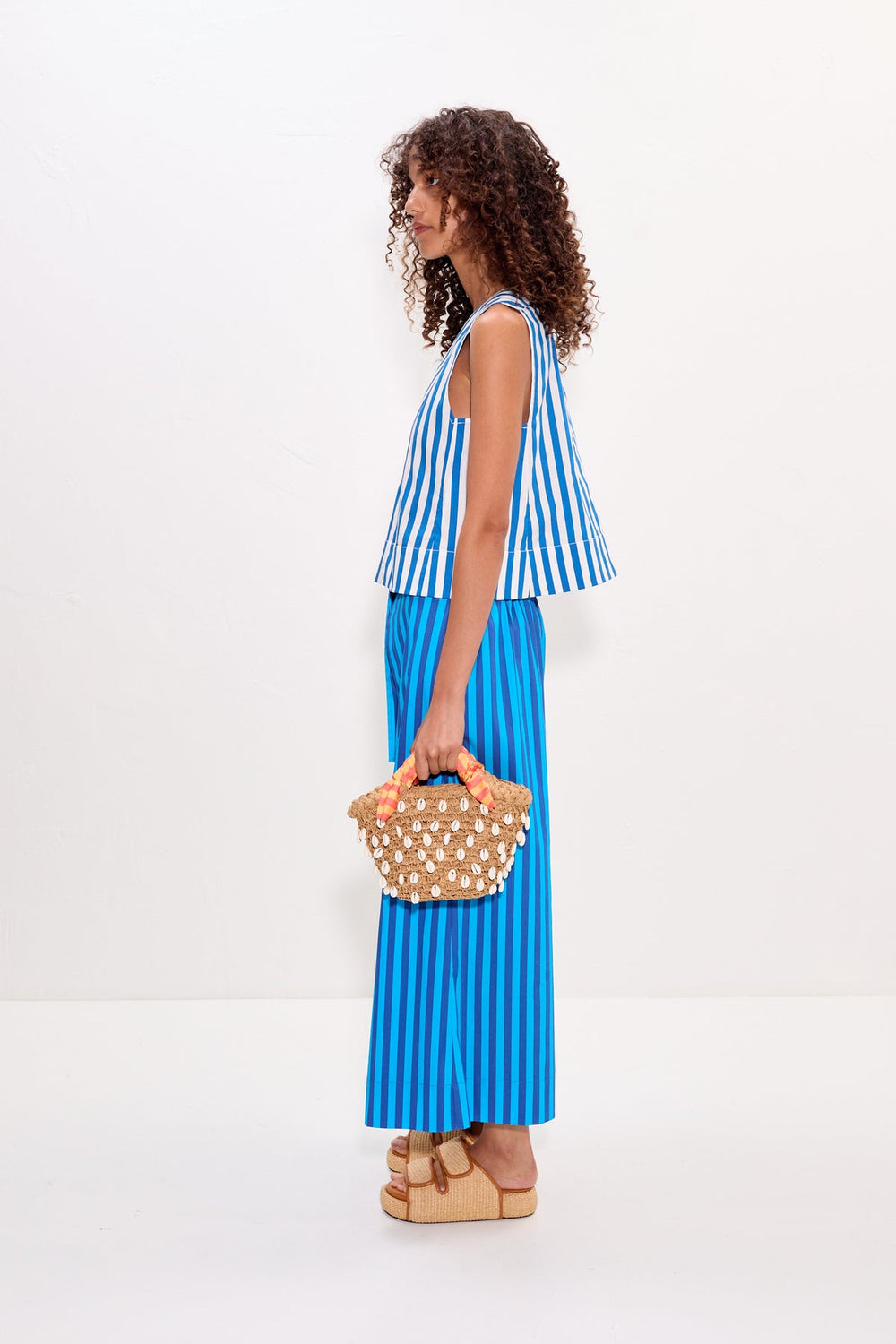Arro Sleeveless Poplin Top | Simon Miller Blue Stripe
