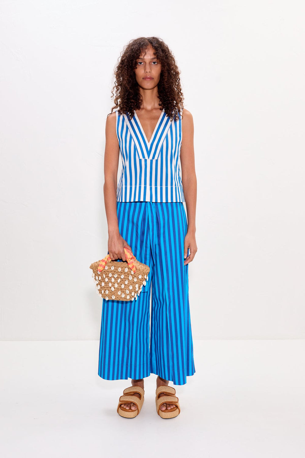 Lima Poplin Pant | Simon Miller Tonal Blue Stripe