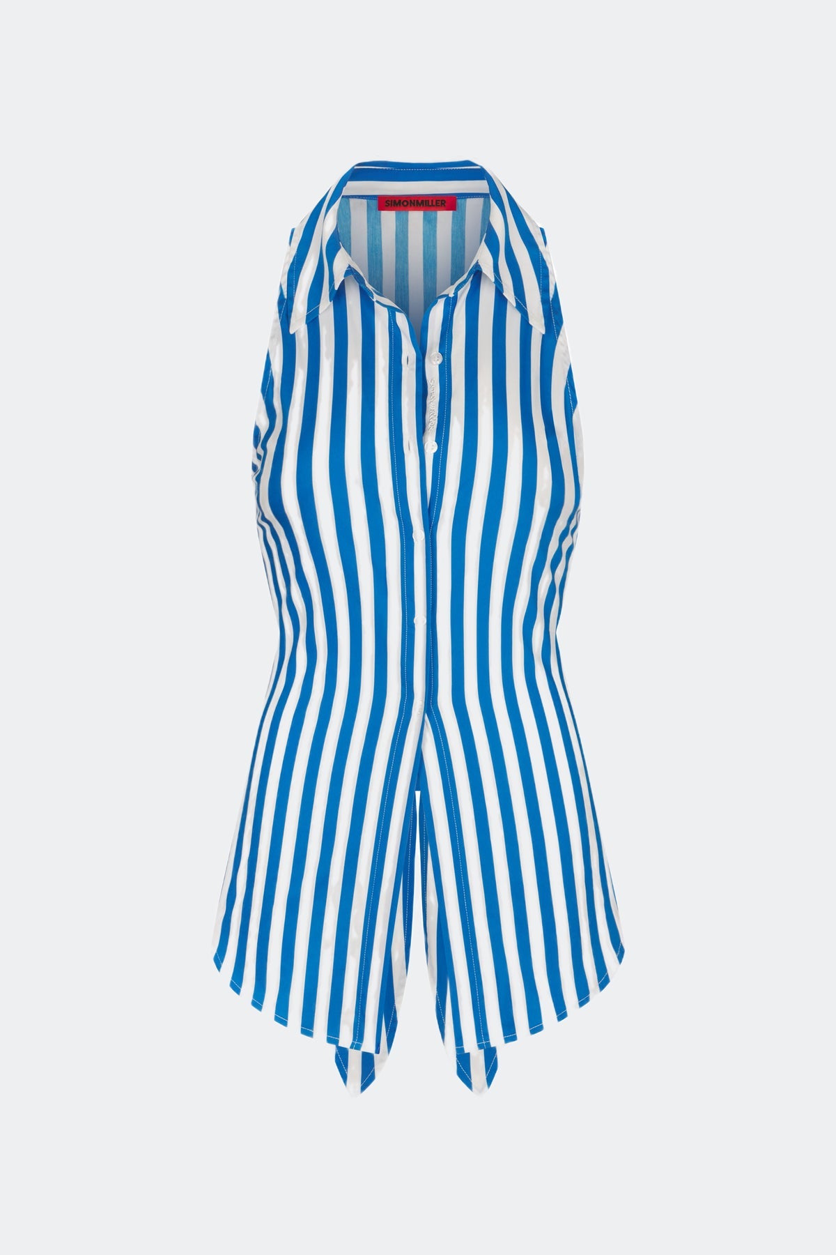 Loch Sleeveless Poplin Button Up | Simon Miller BLUE STRIPE