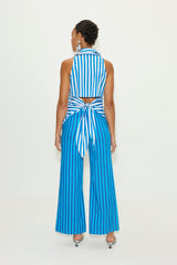 Loch Sleeveless Poplin Button Up | Simon Miller BLUE STRIPE