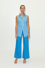 Pia Poplin Pant | Simon Miller TONAL BLUE STRIPE