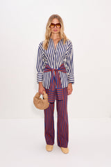 Inna Poplin Top | Simon Miller Navy Stripe Multi