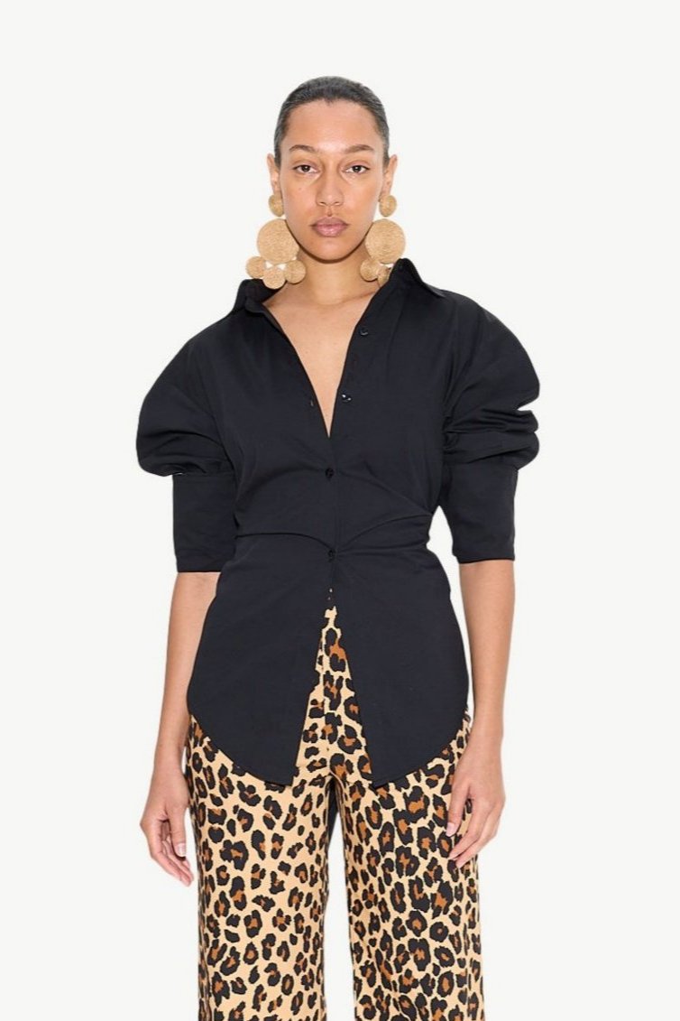 Loch Poplin Button Up | Simon Miller BLACK