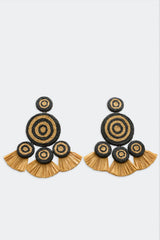 Raffia Fringe Deco Earring | Simon Miller Black/Natural