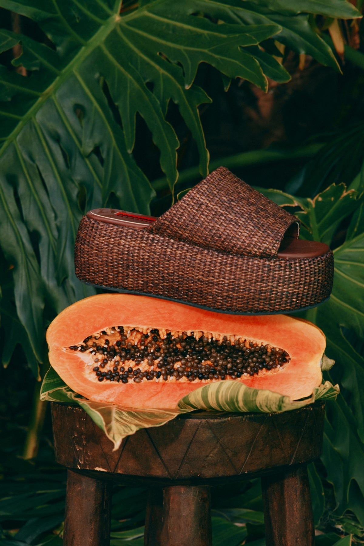 Raffia Cloudy Platform | Simon Miller CHOCOLATE