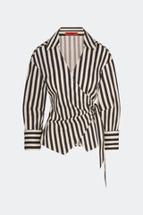 Anya Poplin Wrap Top | Simon Miller Black/White Stripe