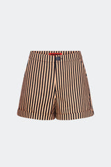 Como Linen Shorts | Simon Miller Black/Tan Stripe