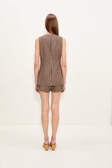 Como Linen Shorts | Simon Miller Black/Tan Stripe
