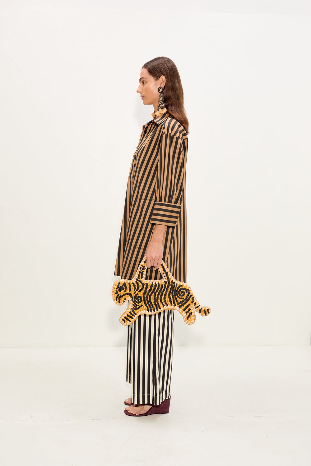 Kena Poplin Dress | Simon Miller Black/Tan Stripe