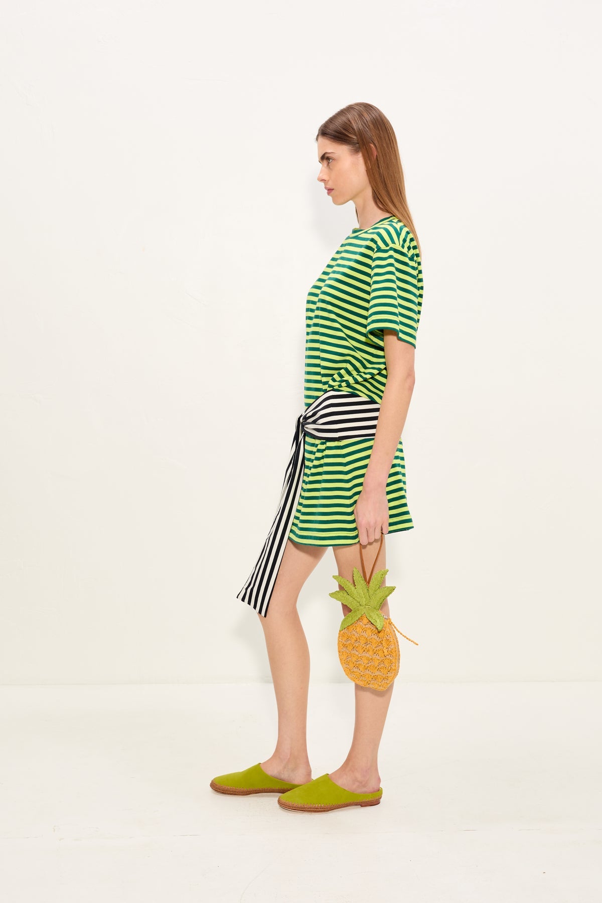 Lottie T-Shirt Dress | Simon Miller Lime Stripe Combo