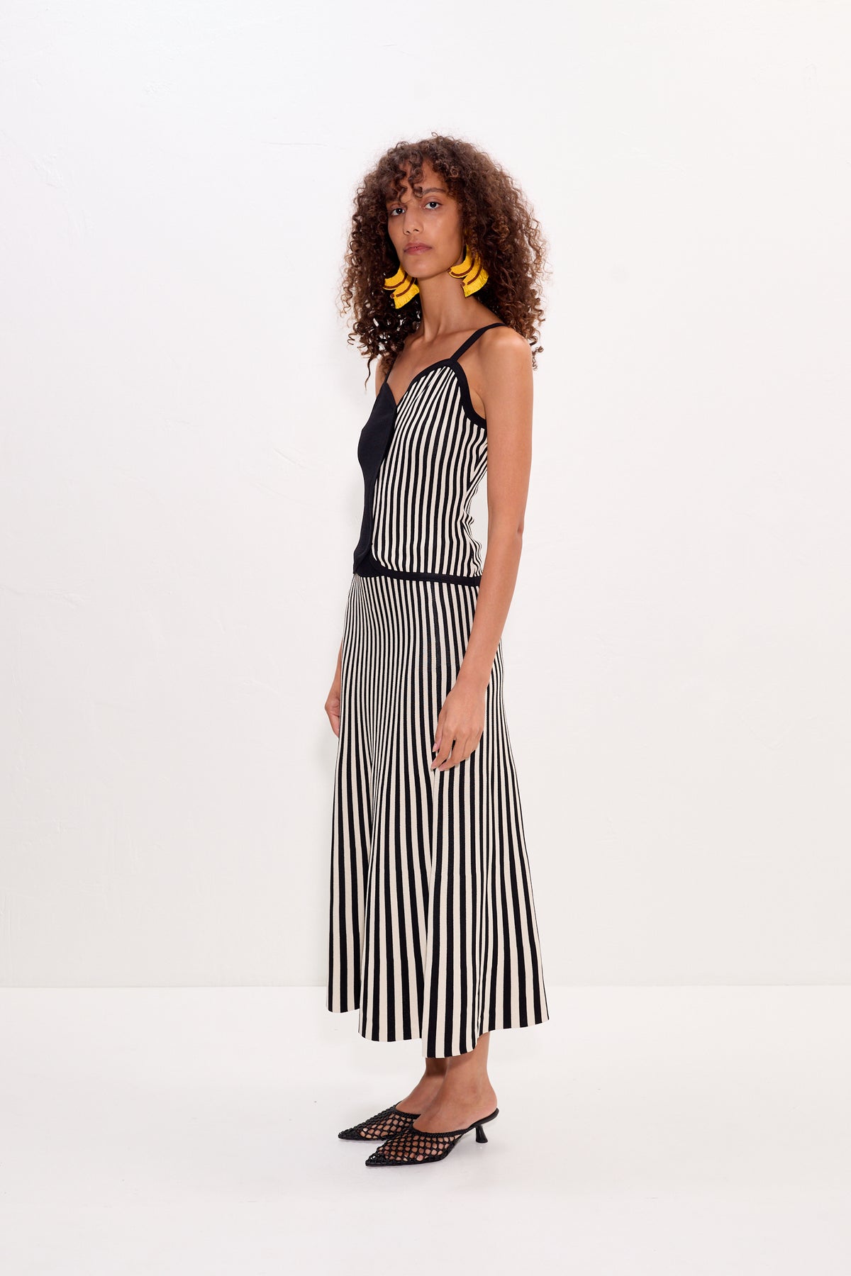 Clancy Knit Maxi Skirt | Simon Miller Black/White Stripe
