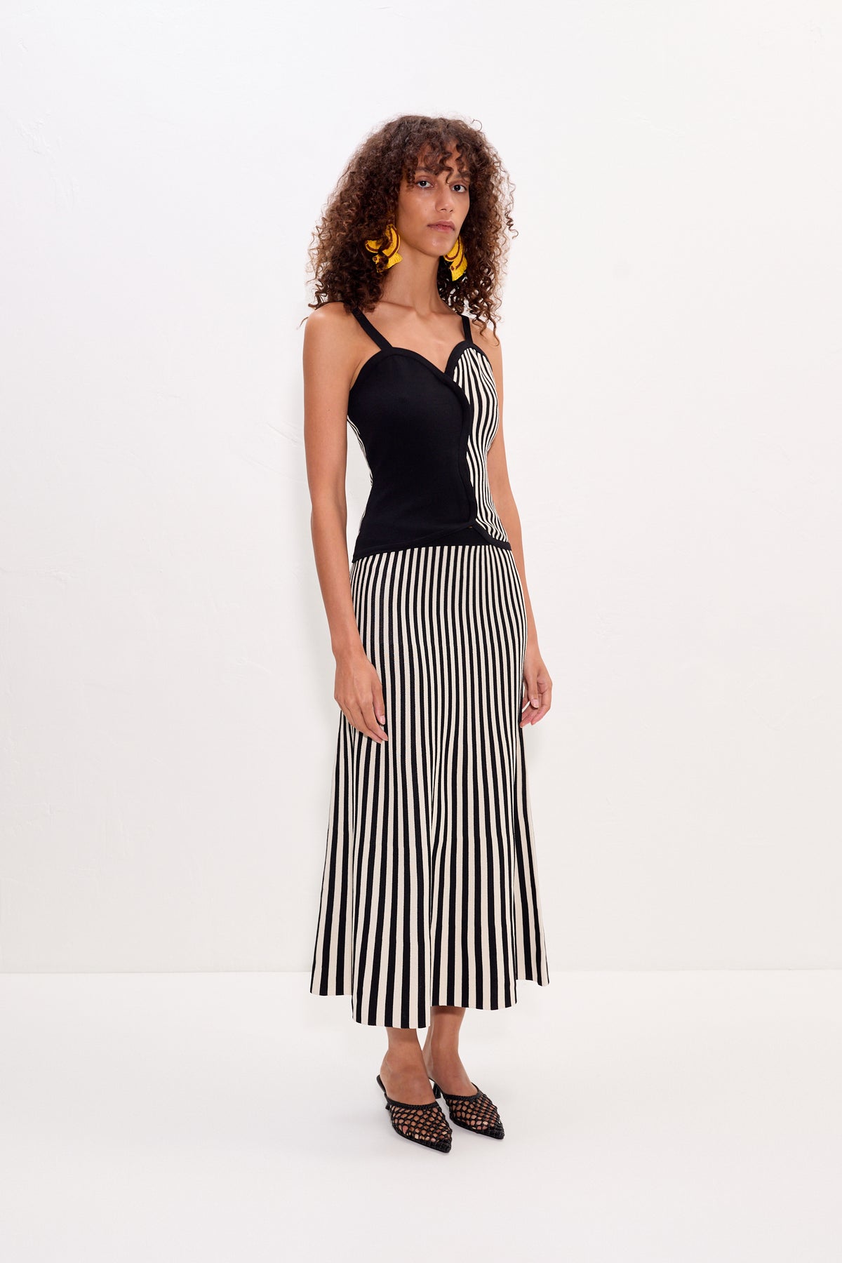Clancy Knit Maxi Skirt | Simon Miller Black/White Stripe