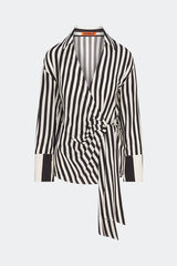 Vietta Crepe Top | Simon Miller Black/White Stripe