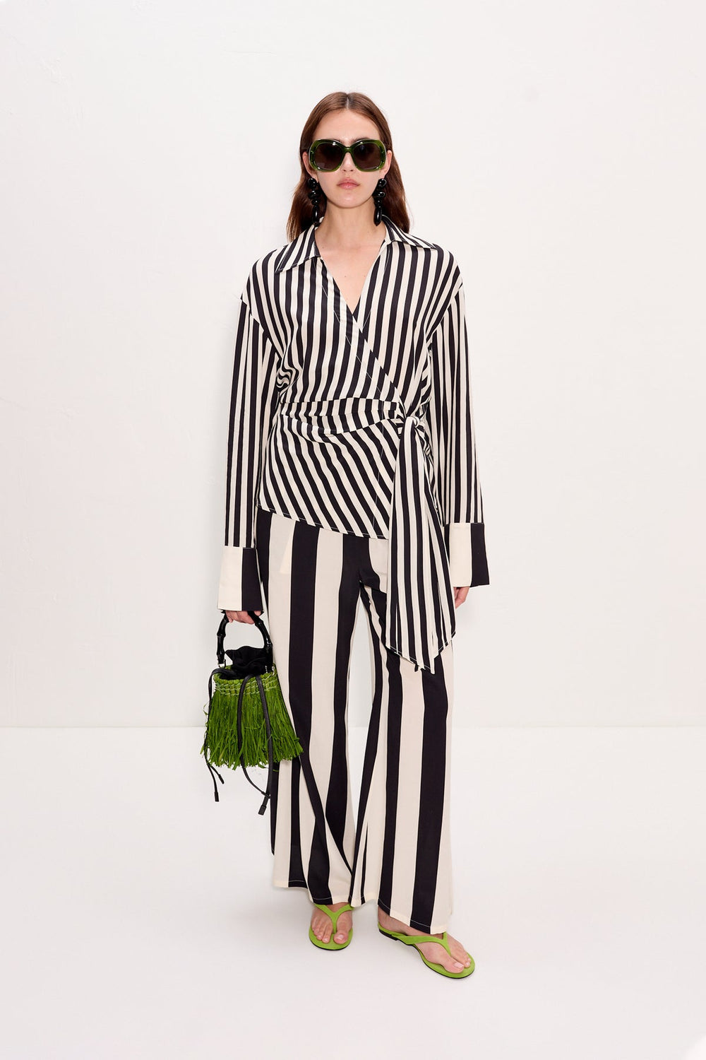 Vietta Crepe Top | Simon Miller Black/White Stripe