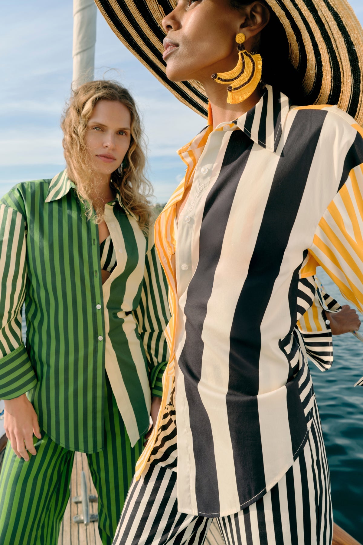 Loch Poplin Button Up | Simon Miller Sungold Stripe Combo