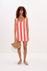 Sahara Striped Denim Dress | Simon Miller Venetian Red Stripe