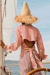 Loch Poplin Button Up | Simon Miller Venetian Red Stripe