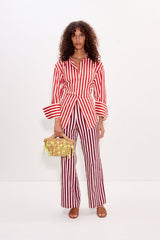 Loch Poplin Button Up | Simon Miller Venetian Red Stripe