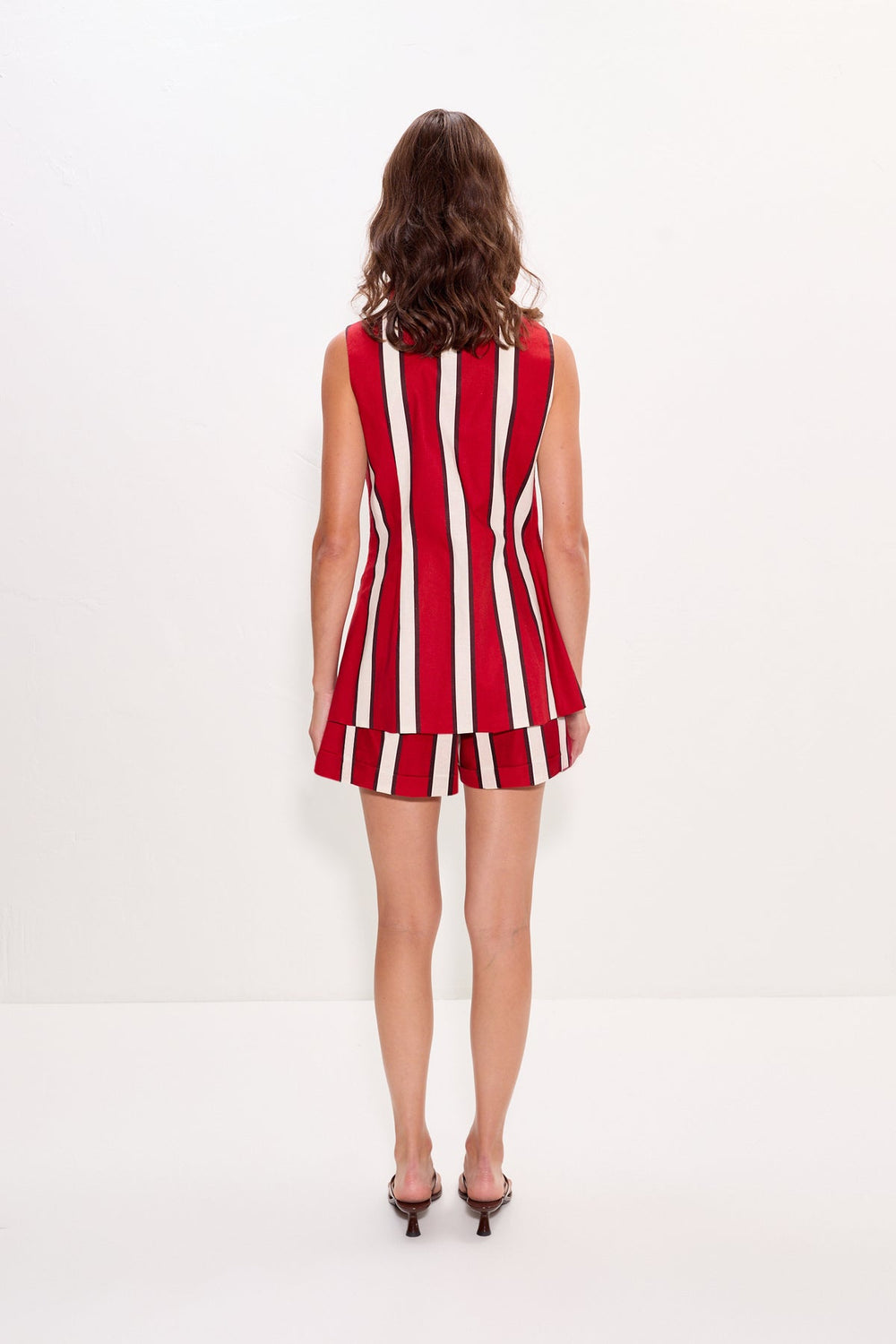 Como Linen Shorts | Simon Miller Venetian Red Stripe