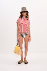 Kini Striped Tee | Simon Miller Venetian Red Stripe