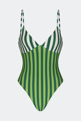 Behati One Piece | Simon Miller Green Stripe Combo