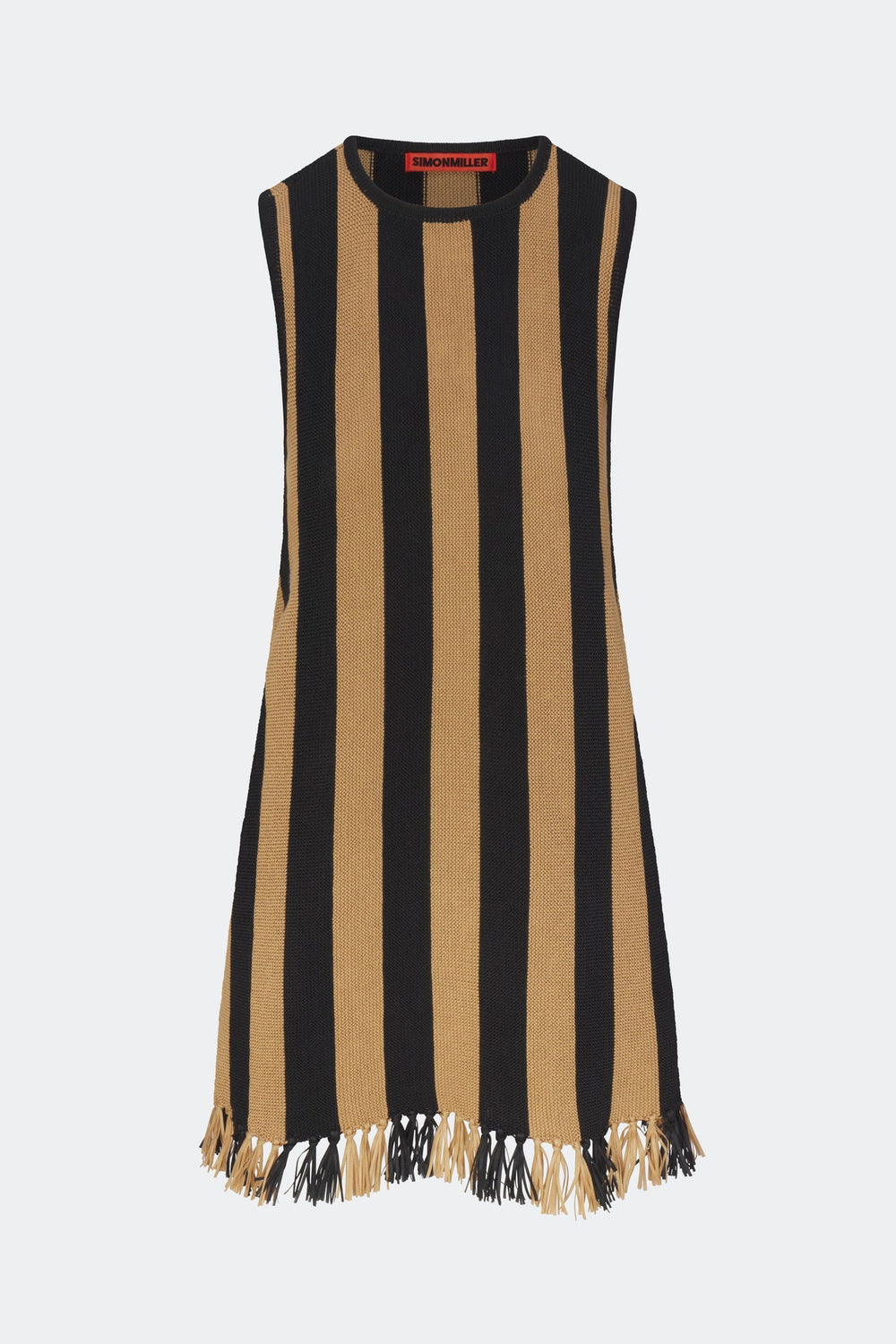 Moji Stripe Tassel Mini Dress | Simon Miller Black/Natural Combo