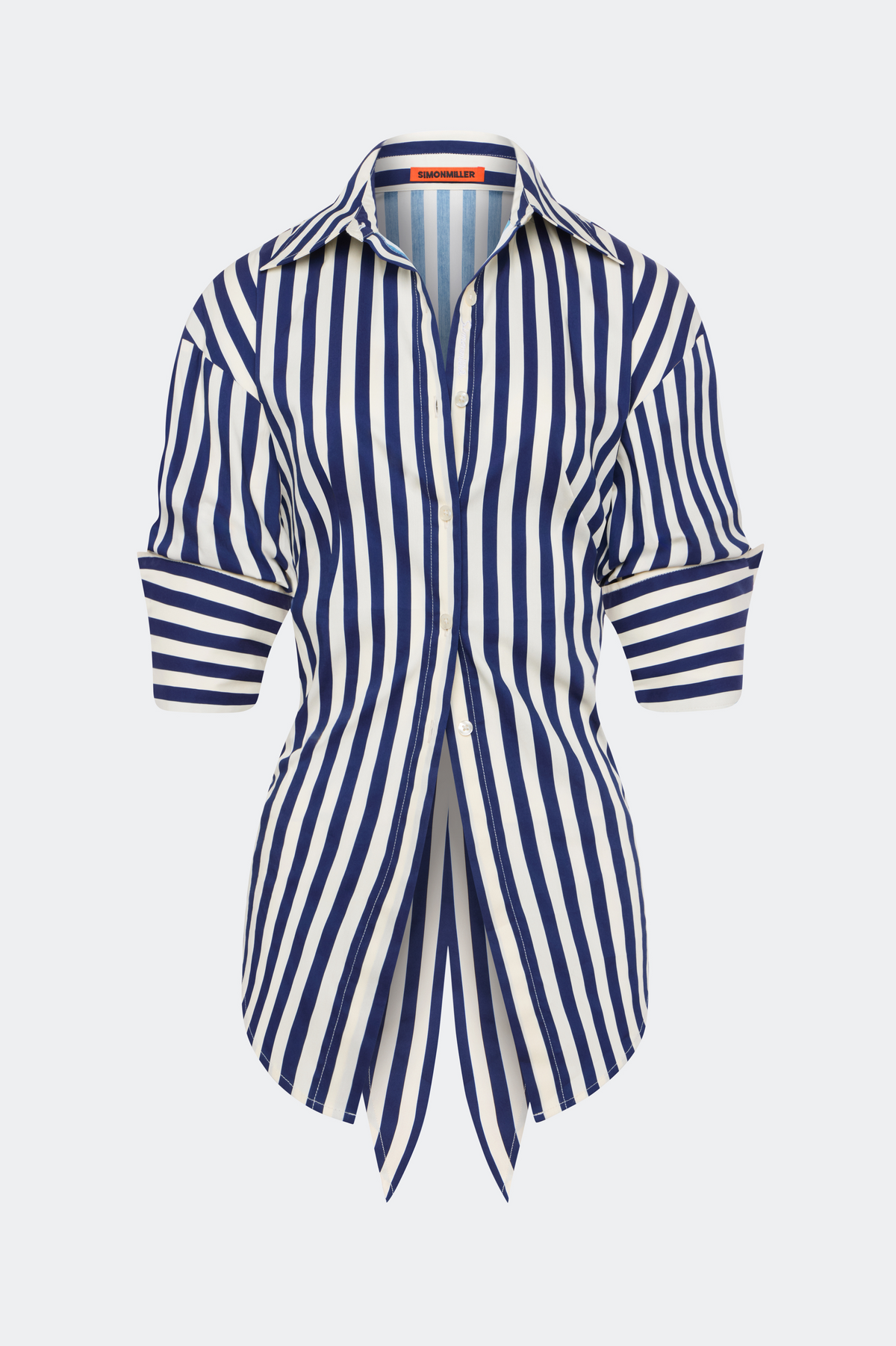 Loch Poplin Button Up | Simon Miller Navy/Cream Stripe