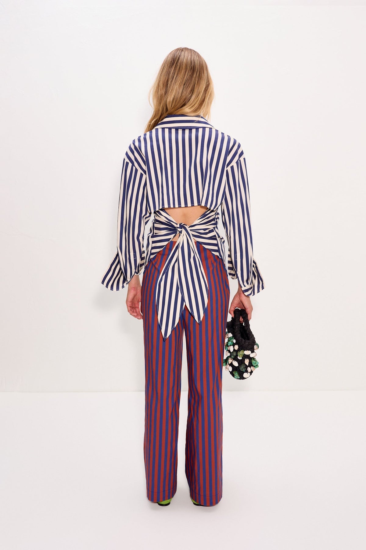 Pia Poplin Pant | Simon Miller Navy/Henna Stripe