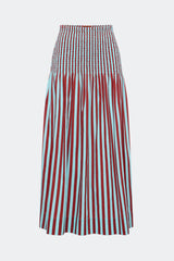 Flor Poplin Skirt | Simon Miller Salted Blue/Crimson