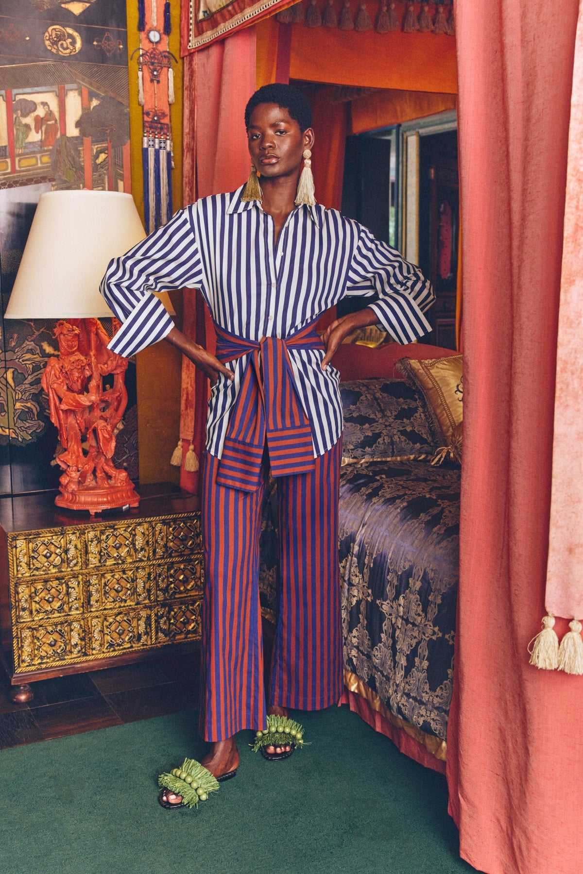 Inna Poplin Top | Simon Miller Navy Stripe Multi