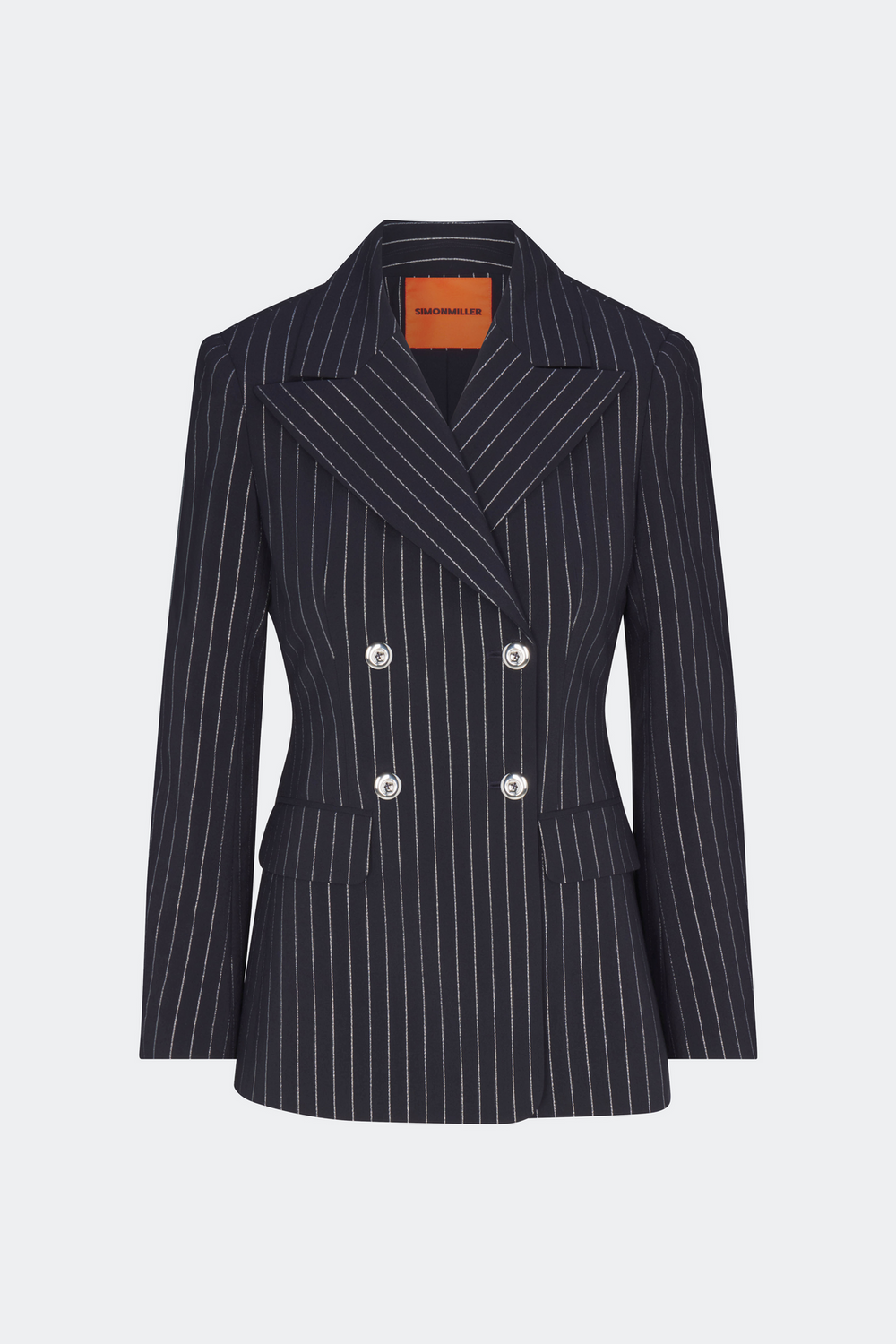 Anouk Pinstripe Blazer | Simon Miller NAVY METALLIC PINSTRIPE