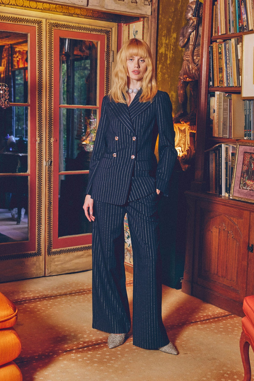 Bloo Pinstripe Pant | Simon Miller NAVY