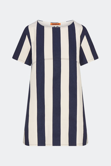 Sahara Short Sleeve Mini Dress | Simon Miller Navy/Cream