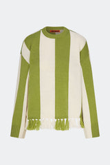 Faye Tassel Sweater | Simon Miller Moss Green/Cream