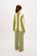 Faye Tassel Sweater | Simon Miller Moss Green/Cream