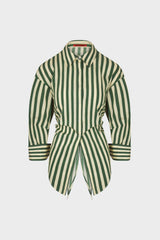 Loch Striped Poplin Button Up | Simon Miller GUMMY GREEN/ECRU