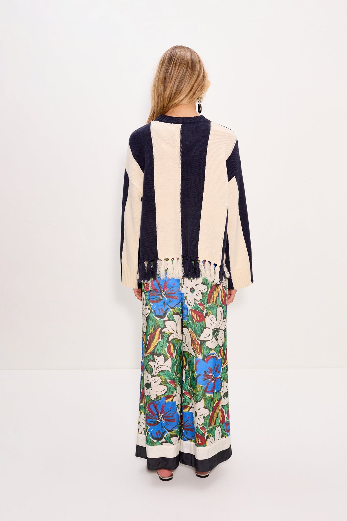 Faye Tassel Sweater | Simon Miller Navy/Cream