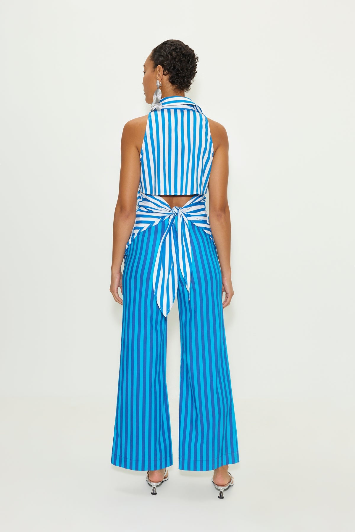 Loch Sleeveless Poplin Button Up | Simon Miller BLUE STRIPE