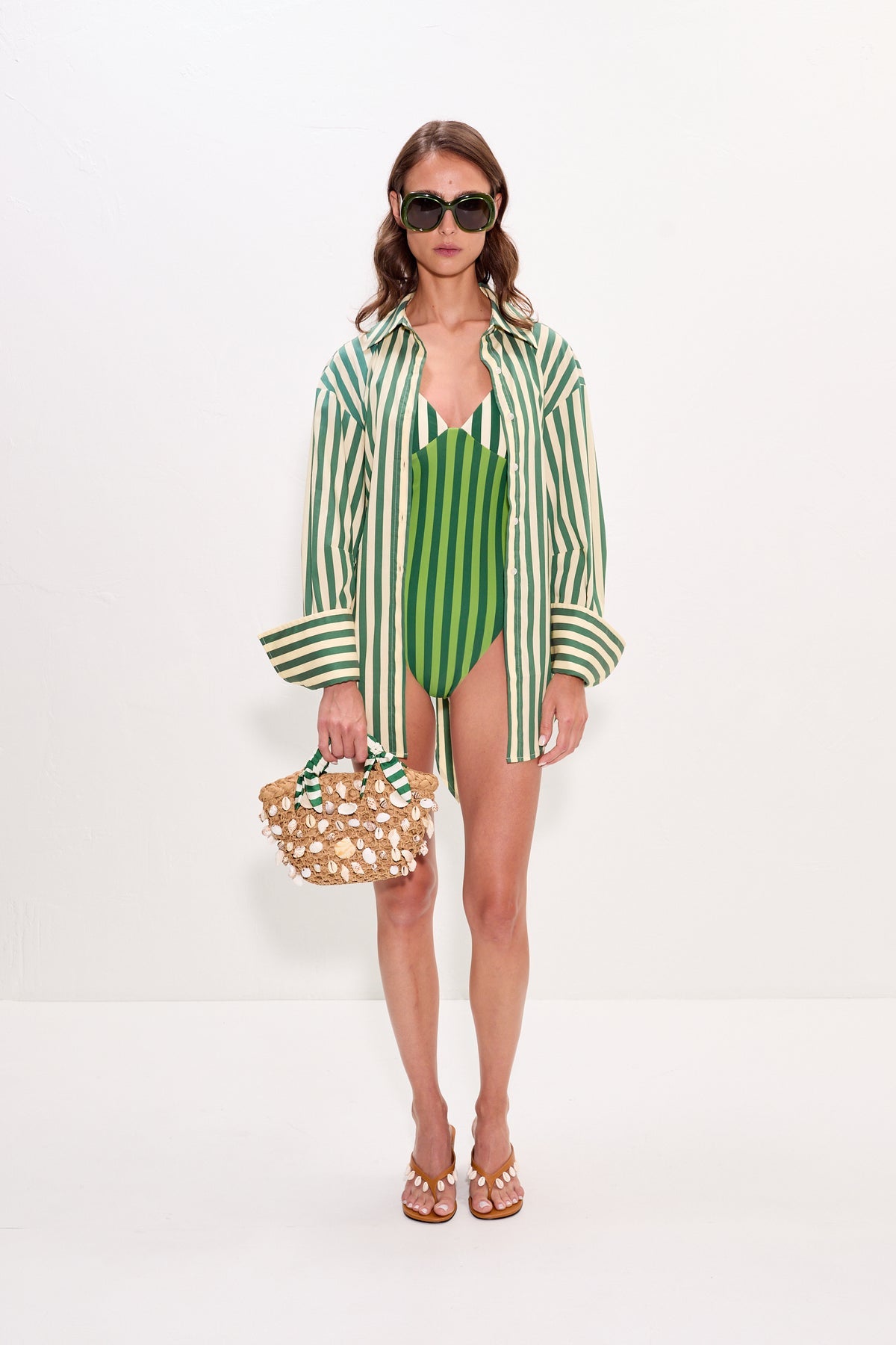 Behati One Piece | Simon Miller Green Stripe Combo