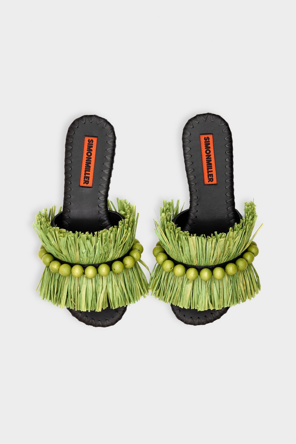 Island Fringe Salerno Sandal | Simon Miller Moss Green/Black