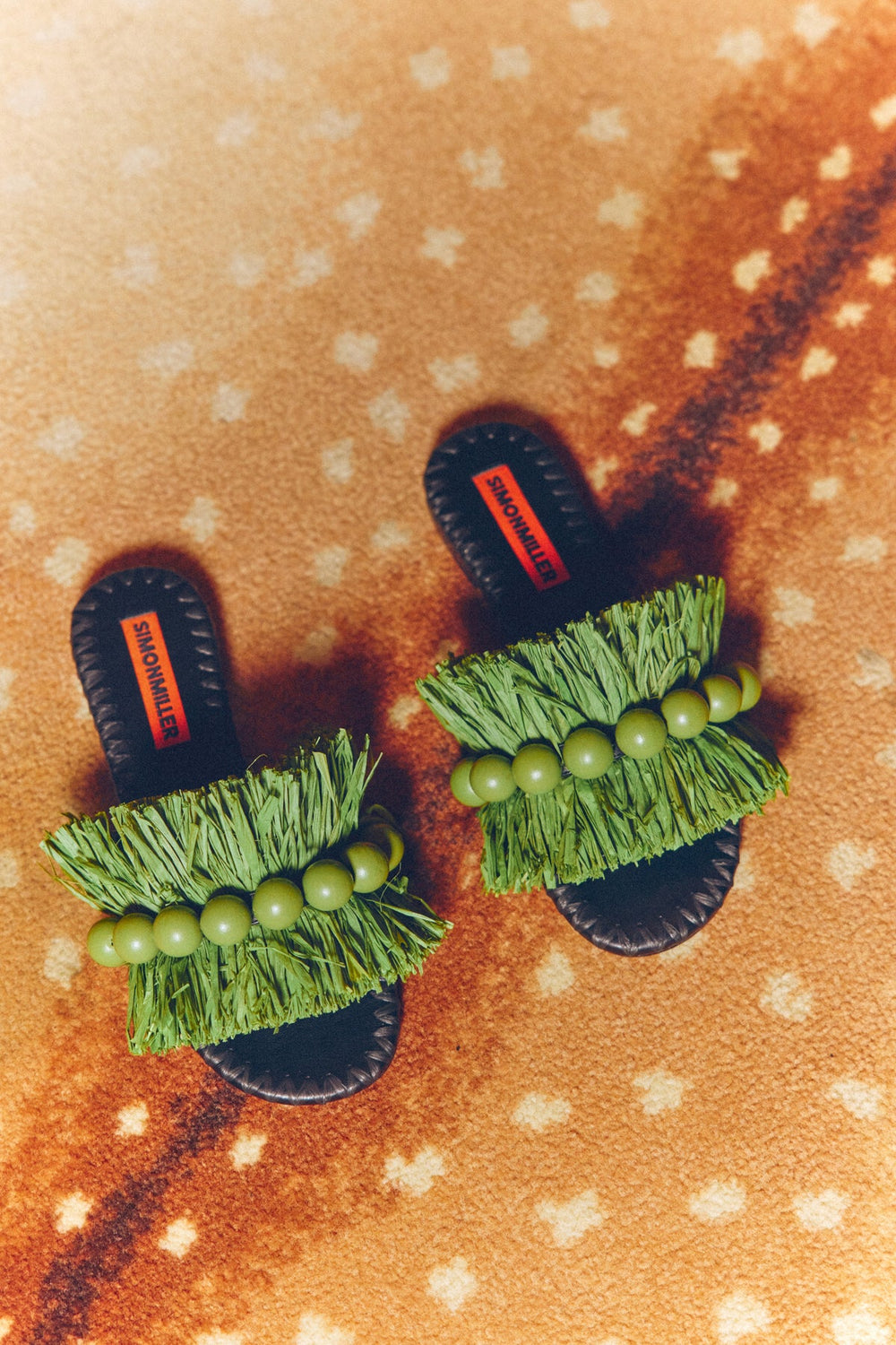 Island Fringe Salerno Sandal | Simon Miller Moss Green/Black