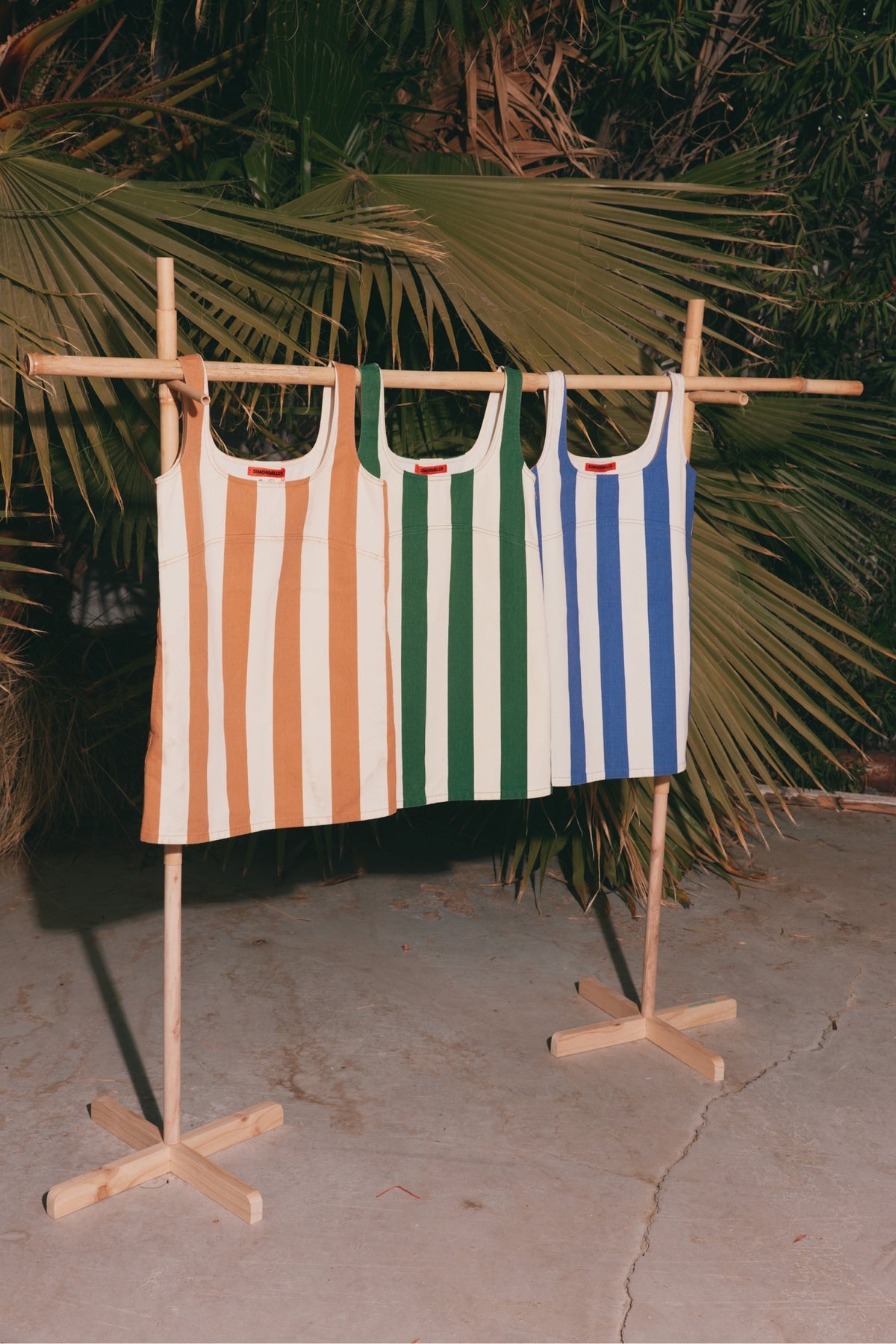 Sahara Striped Denim Dress | Simon Miller GUMMY GREEN/ECRU