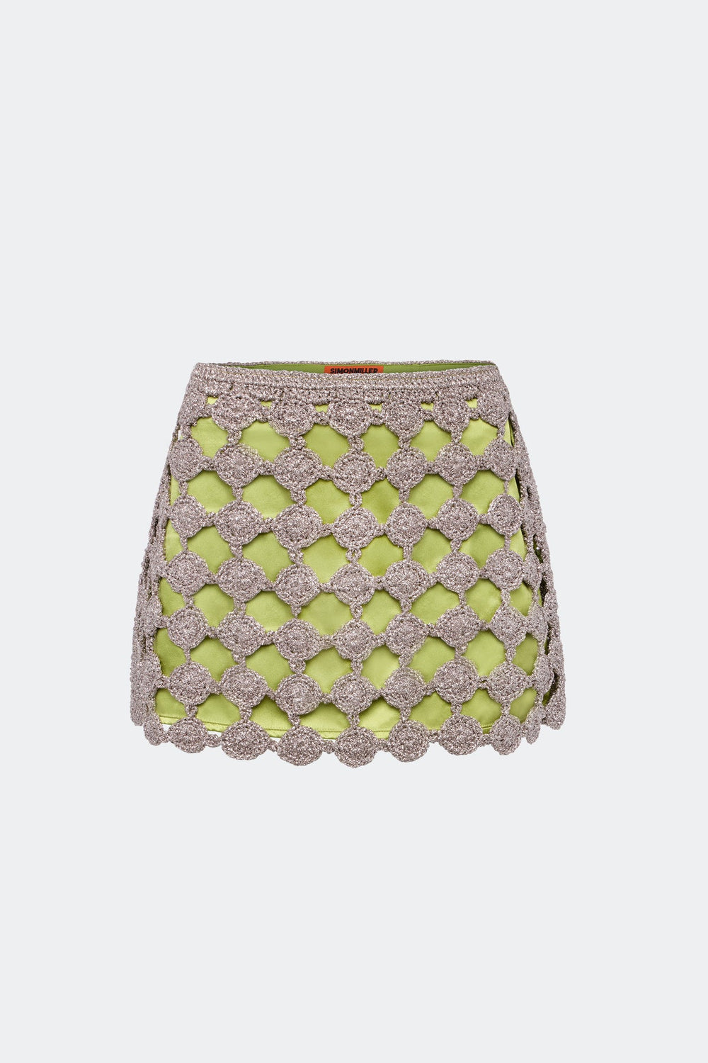 Zera Crochet Mini Skirt | Simon Miller Moss/Satellite Silver